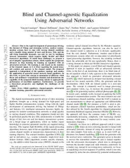 Blind and Channel-agnostic Equalization Using Adversarial Networks