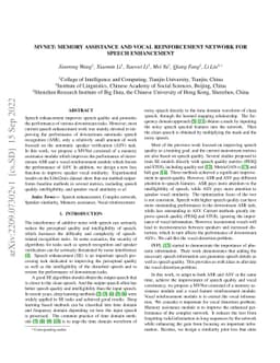 MVNet: Memory Assistance and Vocal Reinforcement Network for Speech
  Enhancement