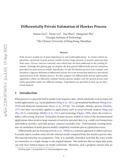 Differentially Private Estimation of Hawkes Process
