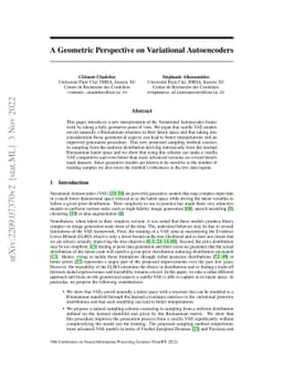 A Geometric Perspective on Variational Autoencoders