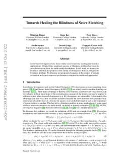 Towards Healing the Blindness of Score Matching