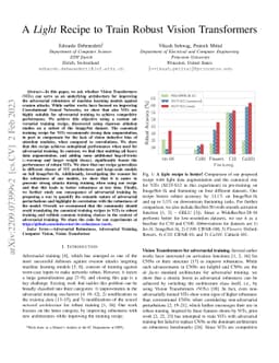 A Light Recipe to Train Robust Vision Transformers