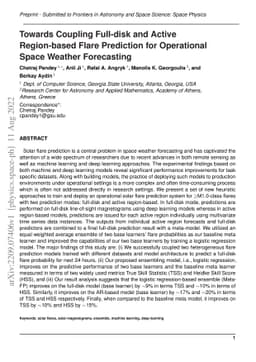 Towards Coupling Full-disk and Active Region-based Flare Prediction for
  Operational Space Weather Forecasting