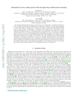 Chemotaxis of sea urchin sperm cells through deep reinforcement learning