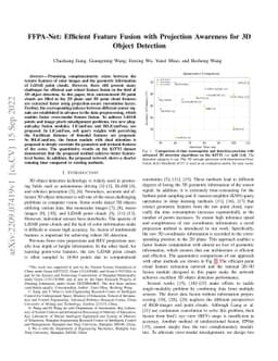 FFPA-Net: Efficient Feature Fusion with Projection Awareness for 3D
  Object Detection