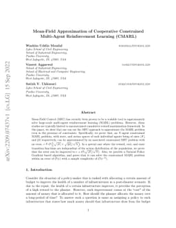Mean-Field Approximation of Cooperative Constrained Multi-Agent
  Reinforcement Learning (CMARL)