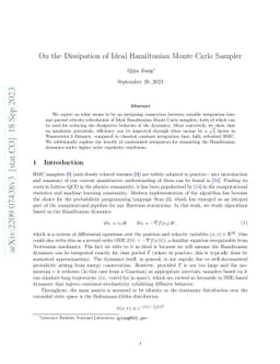 On the Dissipation of Ideal Hamiltonian Monte Carlo Sampler