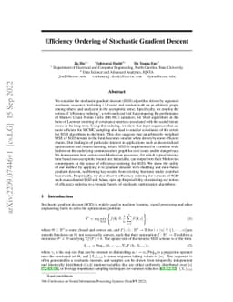 Efficiency Ordering of Stochastic Gradient Descent
