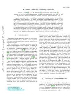 A Genetic Quantum Annealing Algorithm