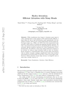 Hydra Attention: Efficient Attention with Many Heads