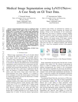 Medical Image Segmentation using LeViT-UNet++: A Case Study on GI Tract
  Data