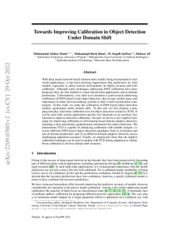 Towards Improving Calibration in Object Detection Under Domain Shift