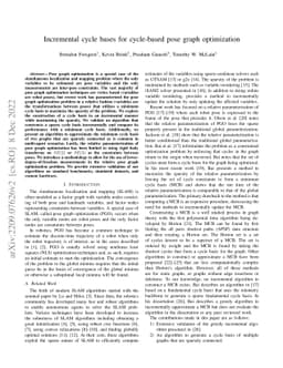 Incremental cycle bases for cycle-based pose graph optimization
