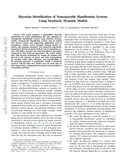 Bayesian Identification of Nonseparable Hamiltonian Systems Using
  Stochastic Dynamic Models