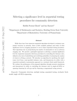 Selecting a significance level in sequential testing procedures for
  community detection