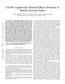 LO-Det: Lightweight Oriented Object Detection in Remote Sensing Images