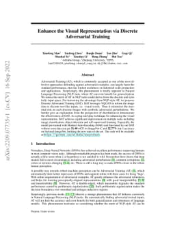 Enhance the Visual Representation via Discrete Adversarial Training