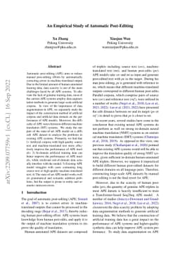 An Empirical Study of Automatic Post-Editing