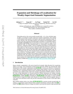 Expansion and Shrinkage of Localization for Weakly-Supervised Semantic
  Segmentation