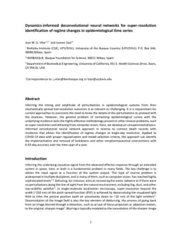 Dynamics-informed deconvolutional neural networks for super-resolution
  identification of regime changes in epidemiological time series