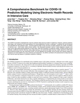 A Comprehensive Benchmark for COVID-19 Predictive Modeling Using
  Electronic Health Records in Intensive Care