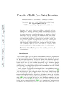 Properties of Reddit News Topical Interactions