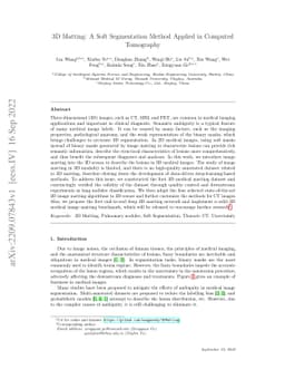 3D Matting: A Soft Segmentation Method Applied in Computed Tomography
