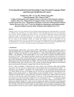 Extracting Biomedical Factual Knowledge Using Pretrained Language Model
  and Electronic Health Record Context
