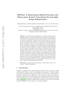 DPFNet: A Dual-branch Dilated Network with Phase-aware Fourier
  Convolution for Low-light Image Enhancement