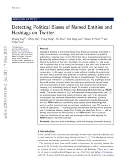 Detecting Political Biases of Named Entities and Hashtags on Twitter