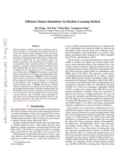 Efficient Climate Simulation via Machine Learning Method