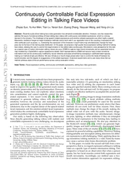 Continuously Controllable Facial Expression Editing in Talking Face
  Videos