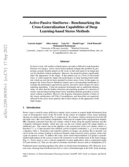 Active-Passive SimStereo -- Benchmarking the Cross-Generalization
  Capabilities of Deep Learning-based Stereo Methods