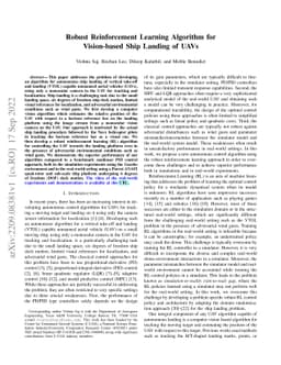 Robust Reinforcement Learning Algorithm for Vision-based Ship Landing of
  UAVs