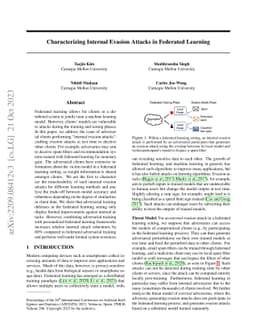 Characterizing Internal Evasion Attacks in Federated Learning