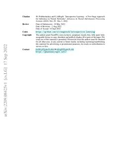 Introspective Learning : A Two-Stage Approach for Inference in Neural
  Networks