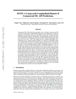 HAPI: A Large-scale Longitudinal Dataset of Commercial ML API
  Predictions