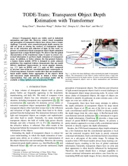 TODE-Trans: Transparent Object Depth Estimation with Transformer