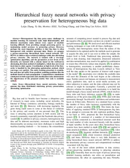 Hierarchical fuzzy neural networks with privacy preservation for
  heterogeneous big data