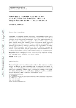 Weighted maxima and sums of non-stationary random length sequences in
  heavy-tailed models