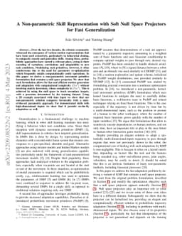 A Non-parametric Skill Representation with Soft Null Space Projectors
  for Fast Generalization
