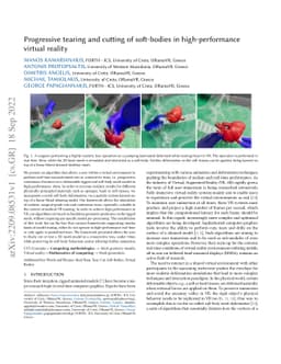 Progressive tearing and cutting of soft-bodies in high-performance
  virtual reality