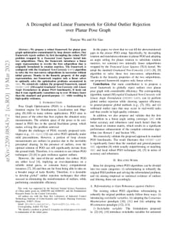 A Decoupled and Linear Framework for Global Outlier Rejection over
  Planar Pose Graph