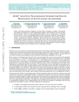 ASAP: Adaptive Transmission Scheme for Online Processing of Event-based
  Algorithms