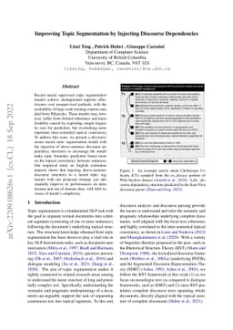 Improving Topic Segmentation by Injecting Discourse Dependencies