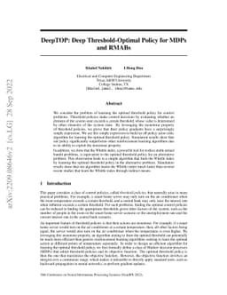DeepTOP: Deep Threshold-Optimal Policy for MDPs and RMABs