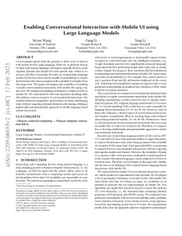 Enabling Conversational Interaction with Mobile UI using Large Language
  Models