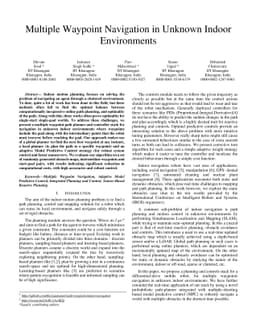 Multiple Waypoint Navigation in Unknown Indoor Environments