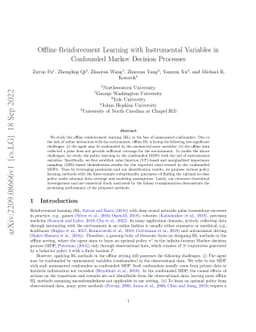 Offline Reinforcement Learning with Instrumental Variables in Confounded
  Markov Decision Processes