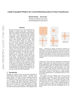 Axially Expanded Windows for Local-Global Interaction in Vision
  Transformers